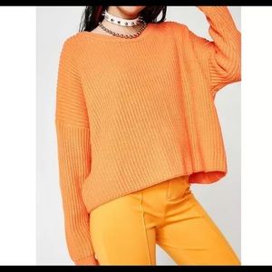 NWOT Dolls Kill Orange Oversized Sweater Sz M